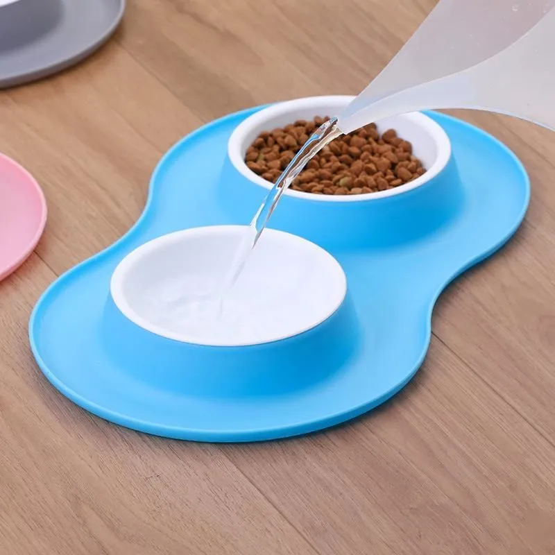 Подвійна миска для собак і котів для води та їжі Pet Bowl