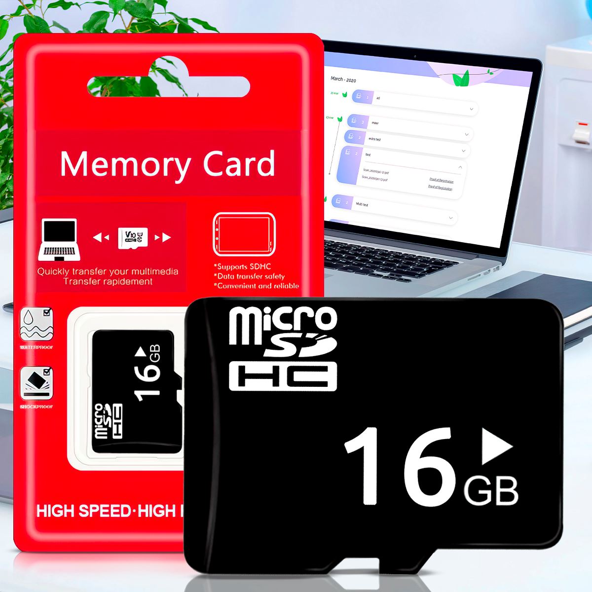 Карта пам'яті MicroSD 16GB Class 10 для телефону, смартфона, планшета