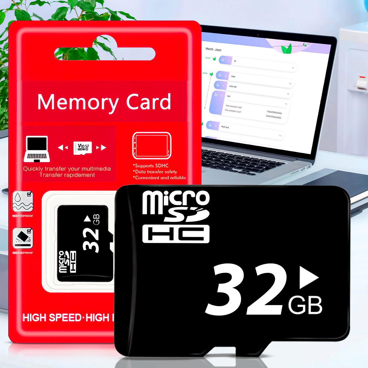 Карта пам'яті MicroSD 32GB Class 10 для телефону, смартфона, планшета