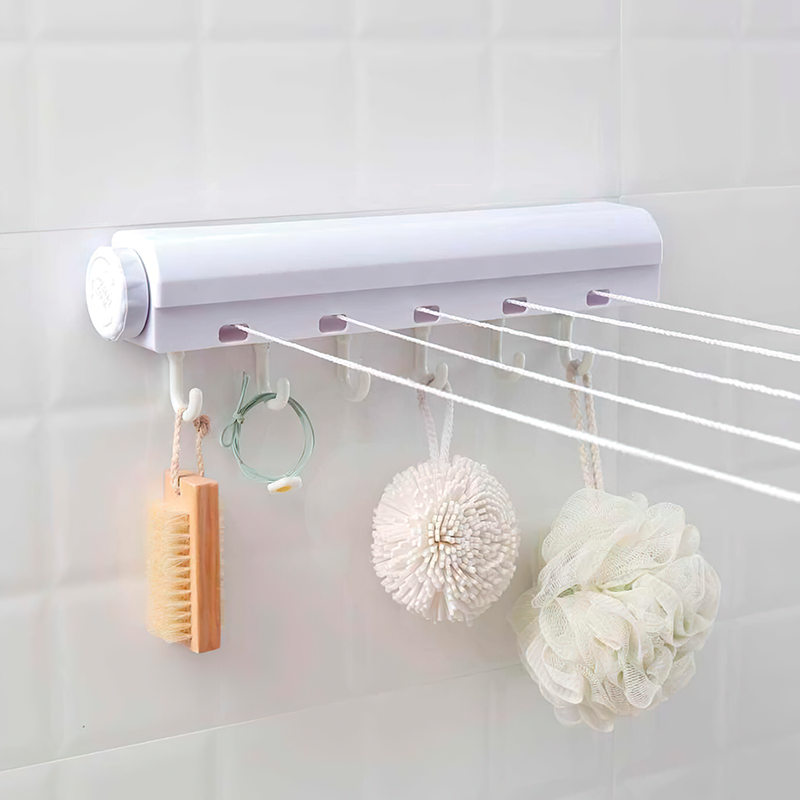 Настінна витяжна сушарка для одягу з гачками 6 мотузок 3,75 м Multifunctional clothes hanger