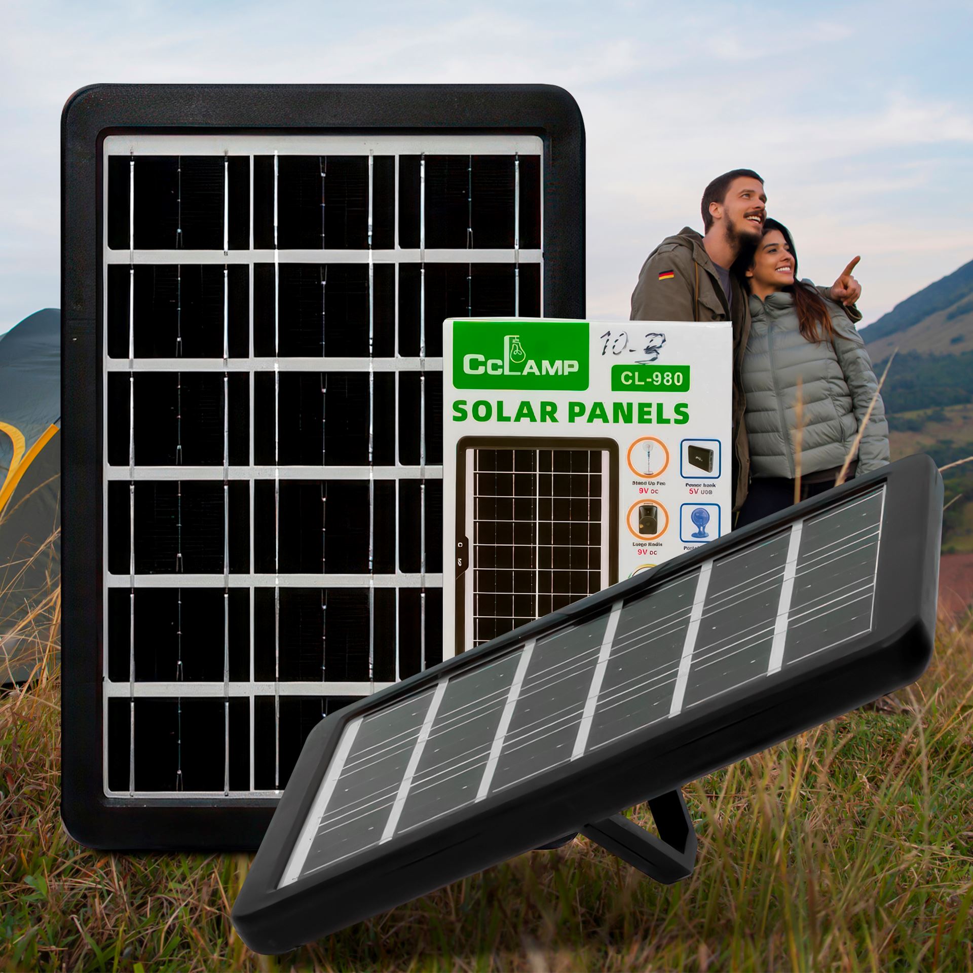 Сонячна панель для зарядки телефонів, планшетів Solar Panel CcLamp CL-980WP 8W 6V IP65 (2627)