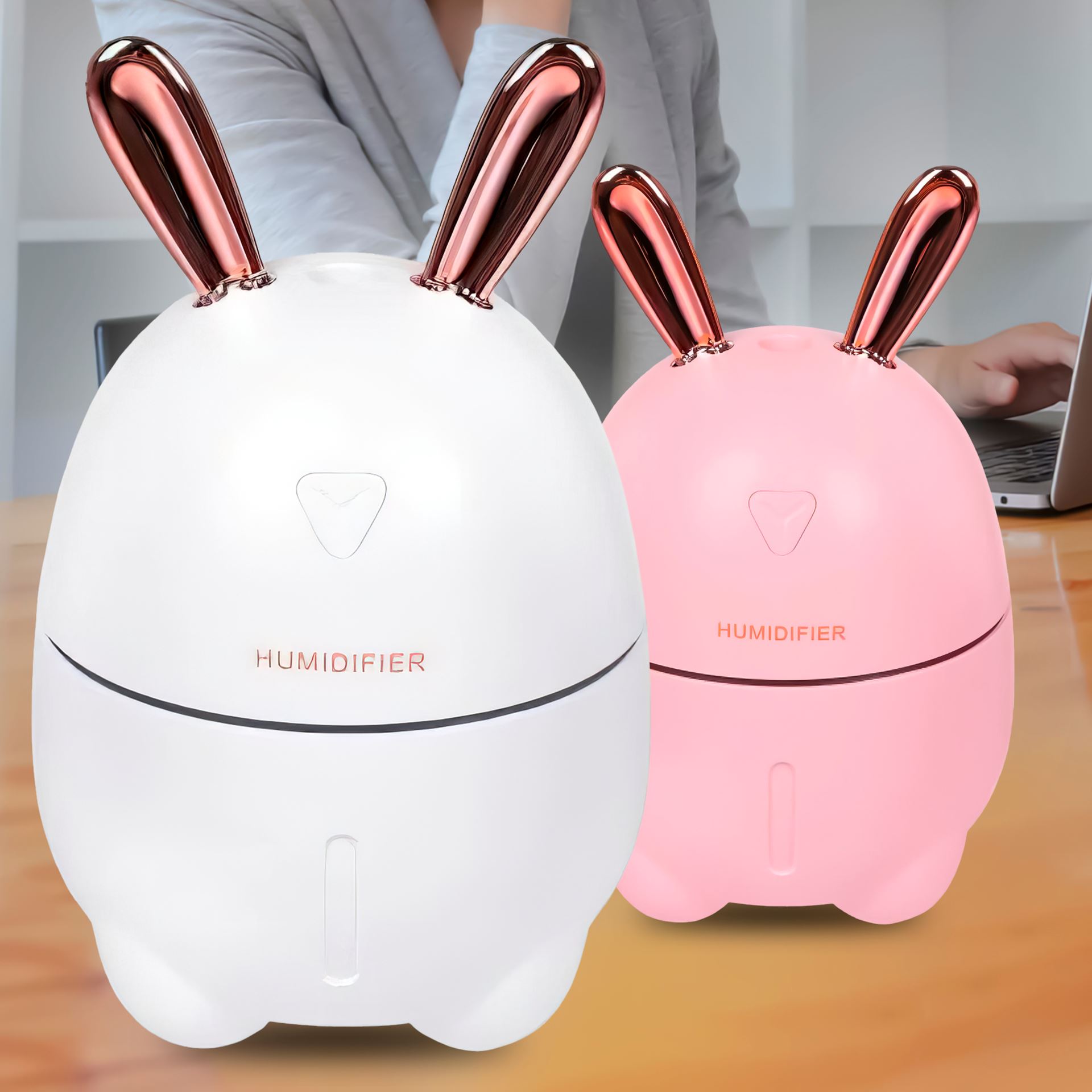 Ультразвуковий зволожувач повітря та нічник 2 в 1 Humidifiers Rabbit