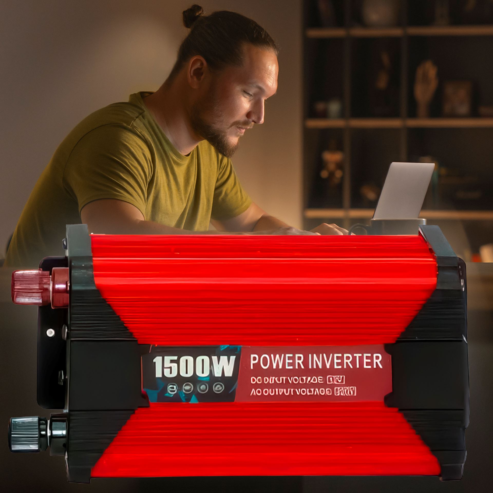 Інвертор 07-2 перетворювач напруги Power Invertor 12V-220V 1500W (LUX)