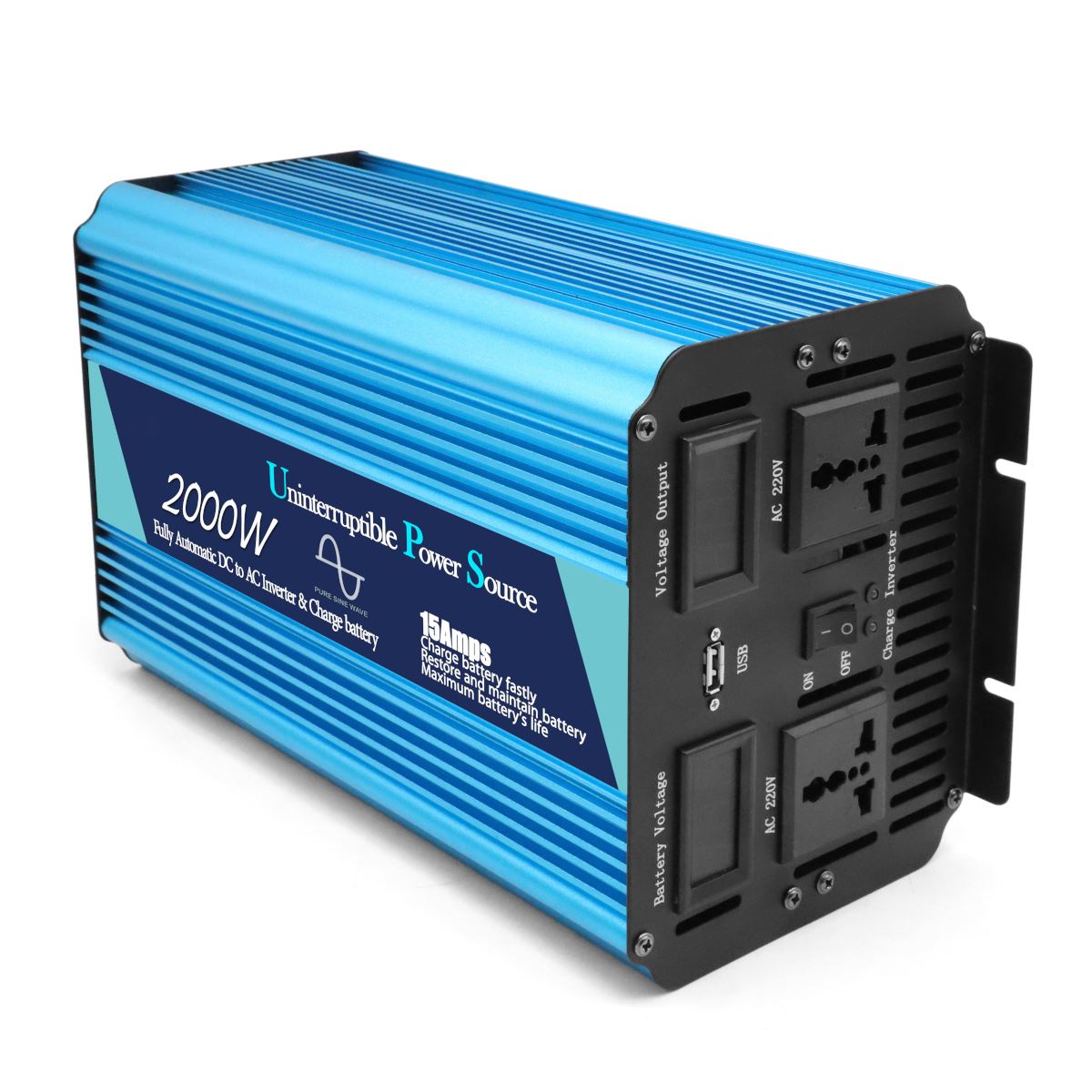 Інвертор 06-12 перетворювач напруги Pure Sine Wave Inverter 12V-220V 3000W (LUX)