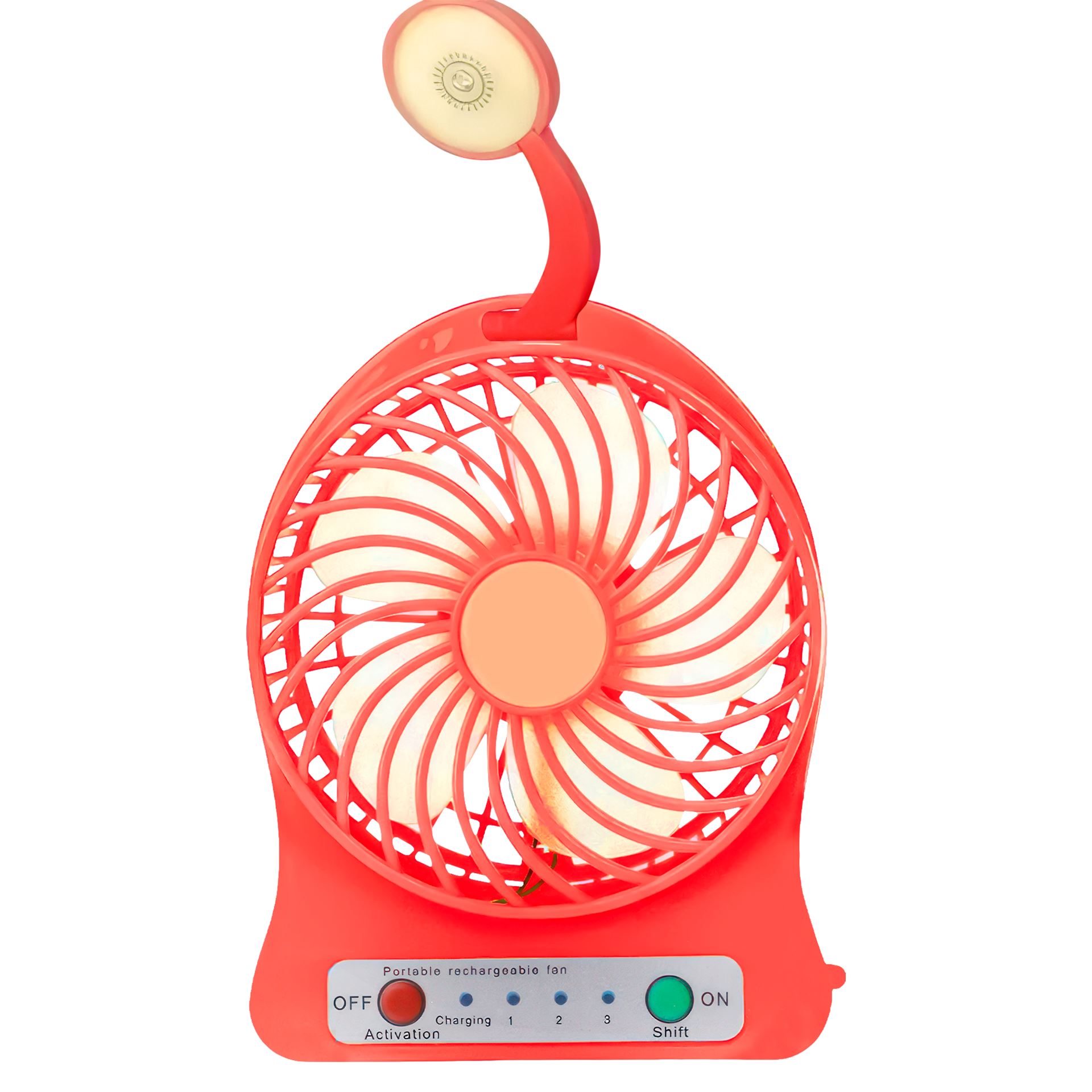 Портативний настільний міні-вентилятор Home Fest Portable Mini Fan USB з вбудованим ліхтариком