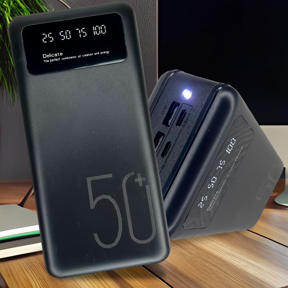 УМБ Портативний зарядний пристрій Power Bank Type-C 50000 mAh з дисплеєм індикатора заряду (H-8)