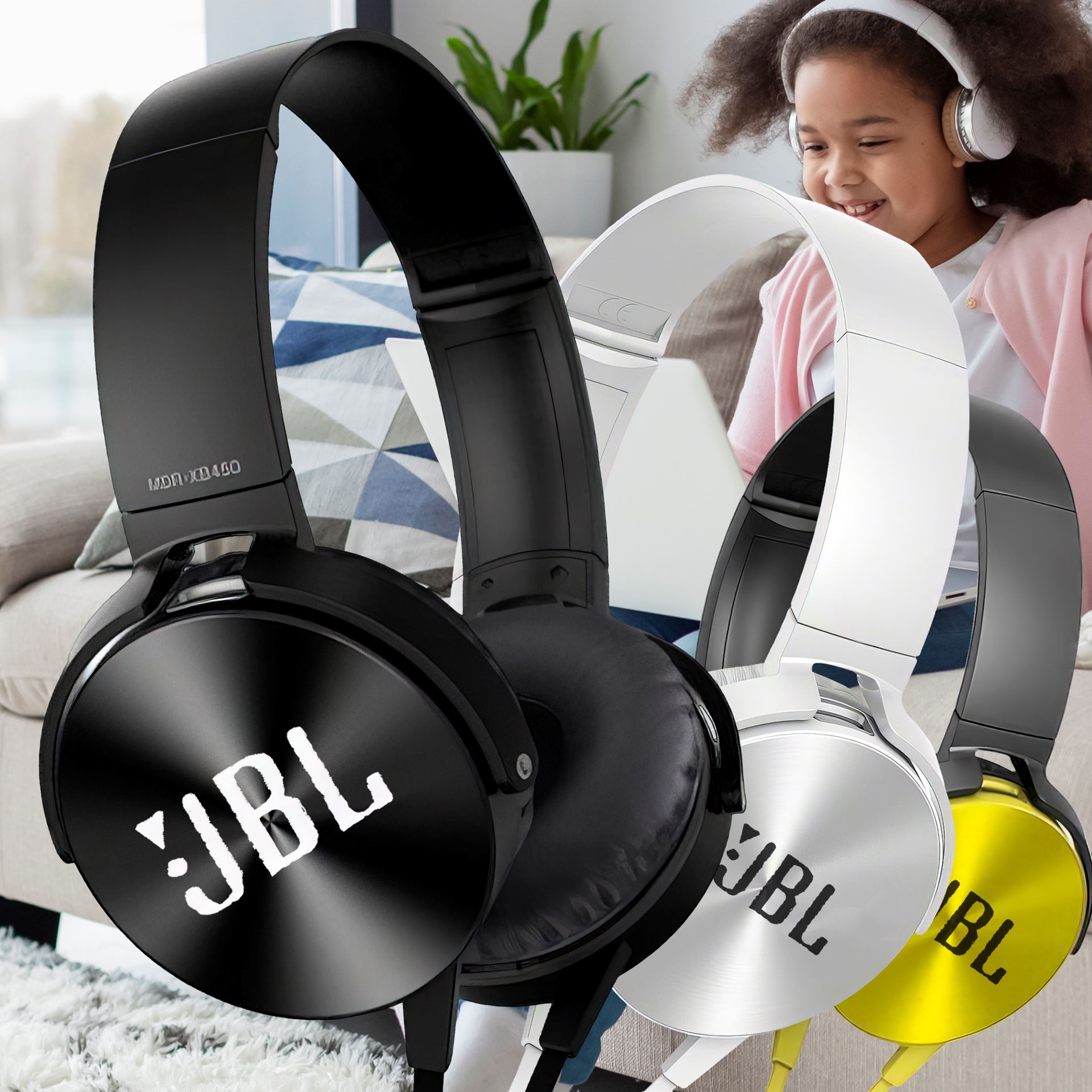 Провідні накладні комп'ютерні навушники з мікрофоном JB Extra BASS MDR-XB450BT