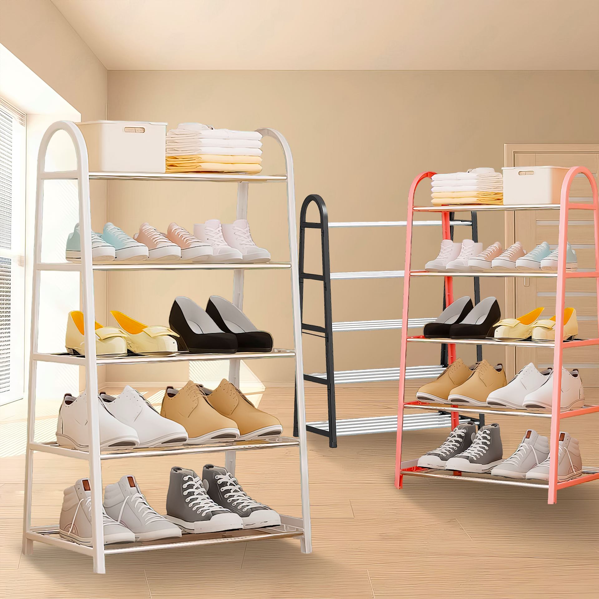 Підлогова стійка-оганайзер для взуття на 5 полиць Shoe Rack U-shaped YH8810-5 (2114)