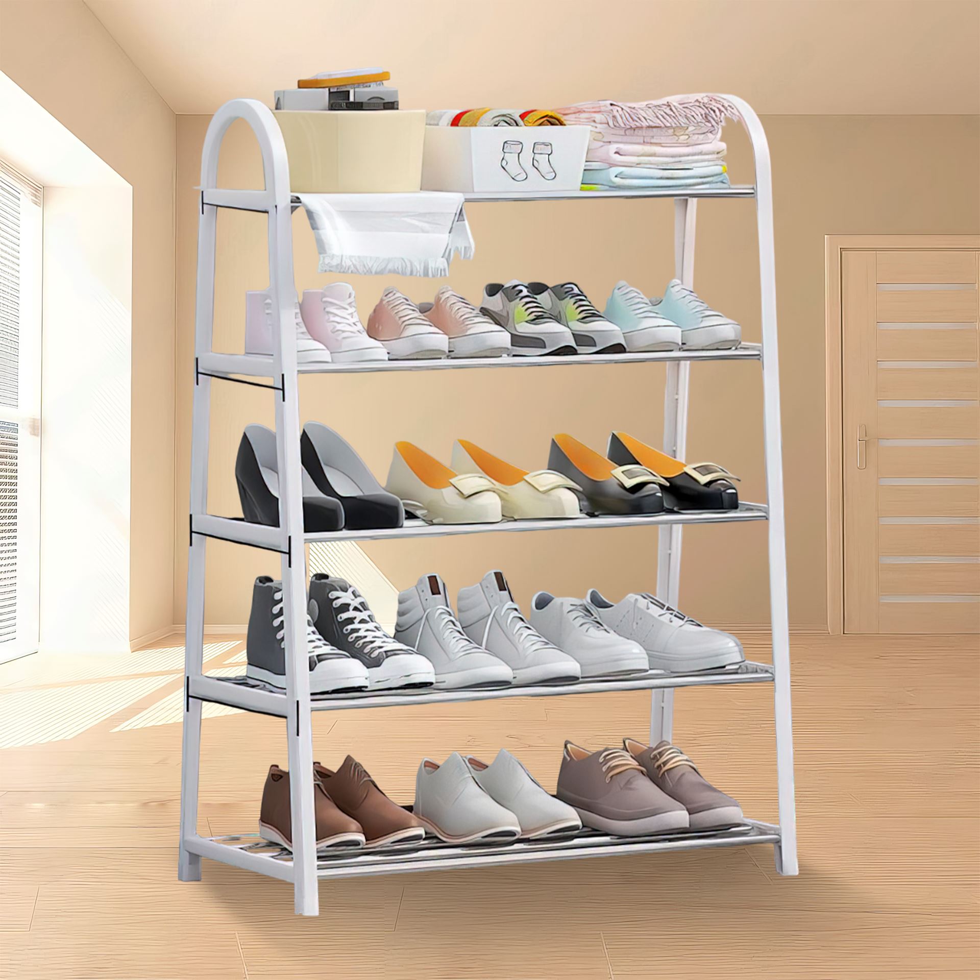 Підлогова стійка-оганайзер для взуття на 5 полиць Shoe Rack U-shaped YH8810-5 (2114)