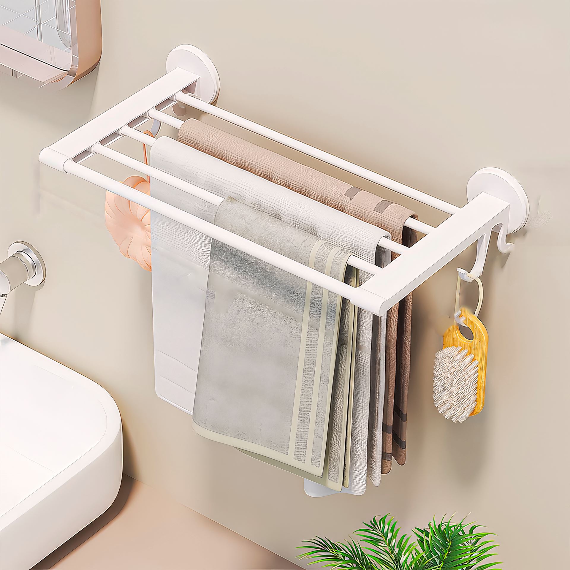 Настінна самоклеюча вішалка у ванну Towel Rack YH6613 (2128)