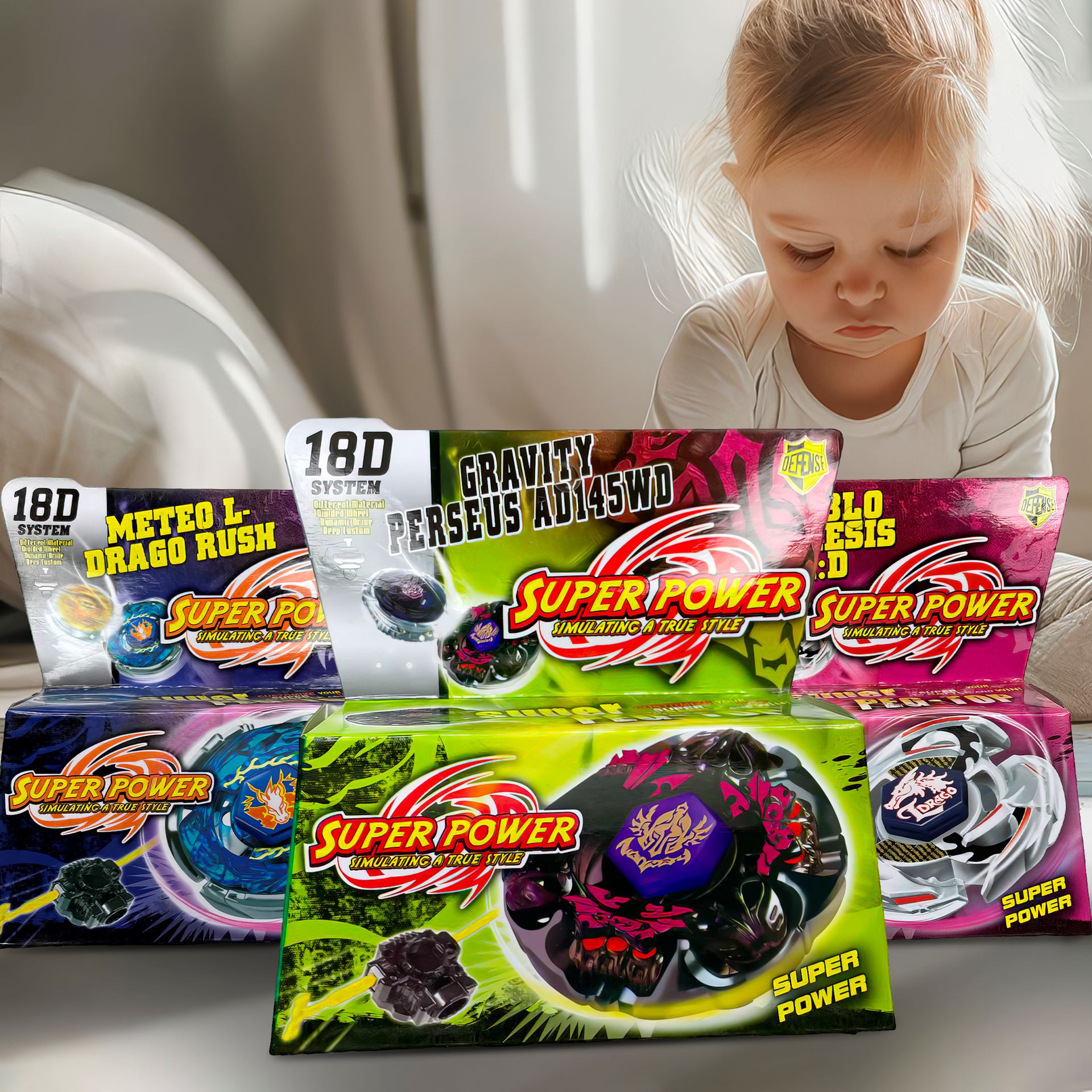 Інтерактивна дитяча пускова іграшка дзига Beyblade 6299А Super Power 18D в асортименті