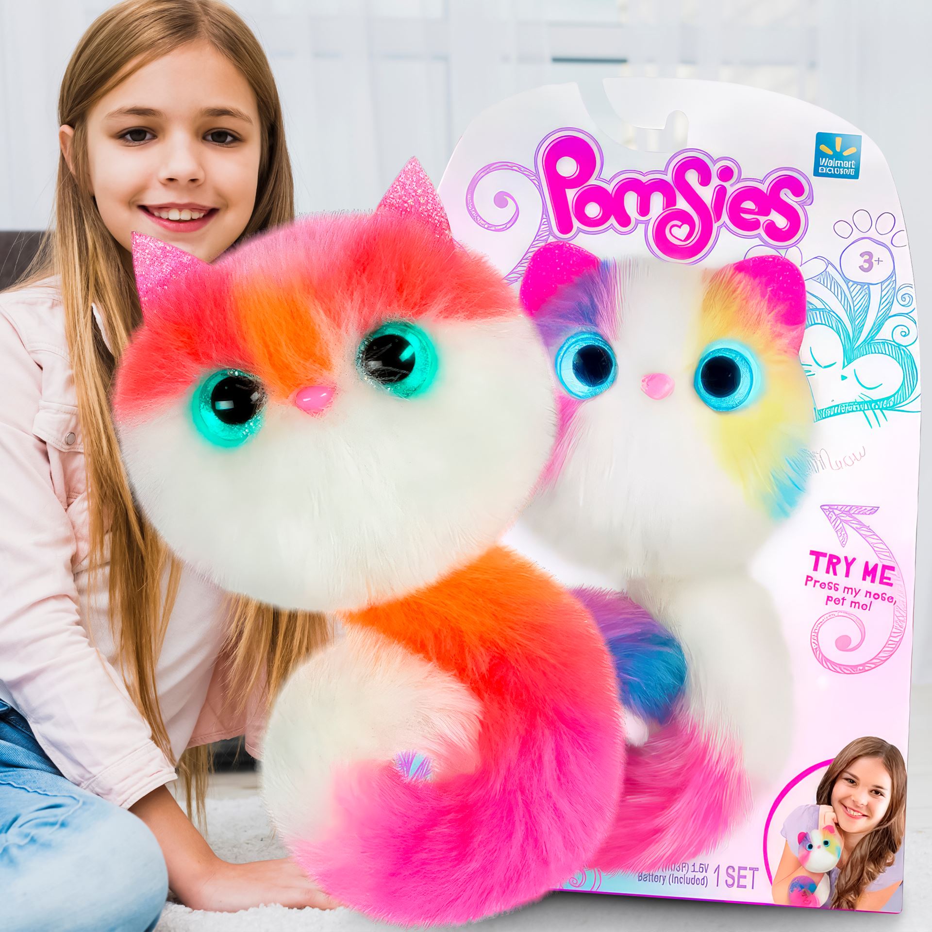 Інтерактивна дитяча м'яка іграшка кішечка Помсіс Калі Skyrocket Pomsies Interactive Toys Cat Kali