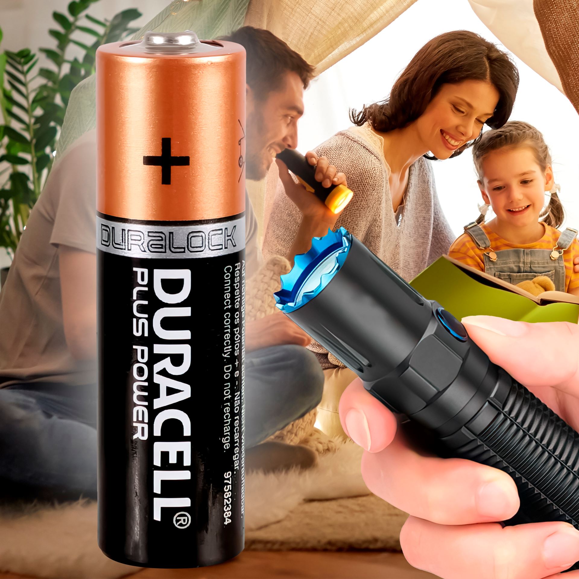 Пальчикові батарейки Duracell PLUS Alkaline AA (LR06) MN1500 1шт