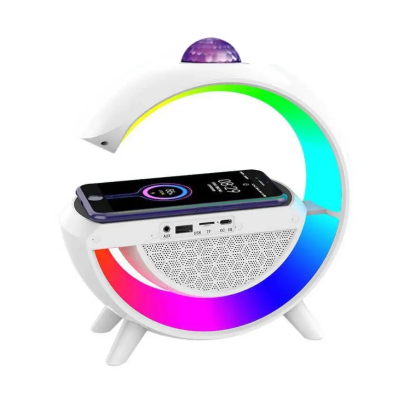 Багатофункціональний нічник Bluetooth колонка 3в1 з бездротовою зарядкою RGB 2388 Rainbow (HA-36)