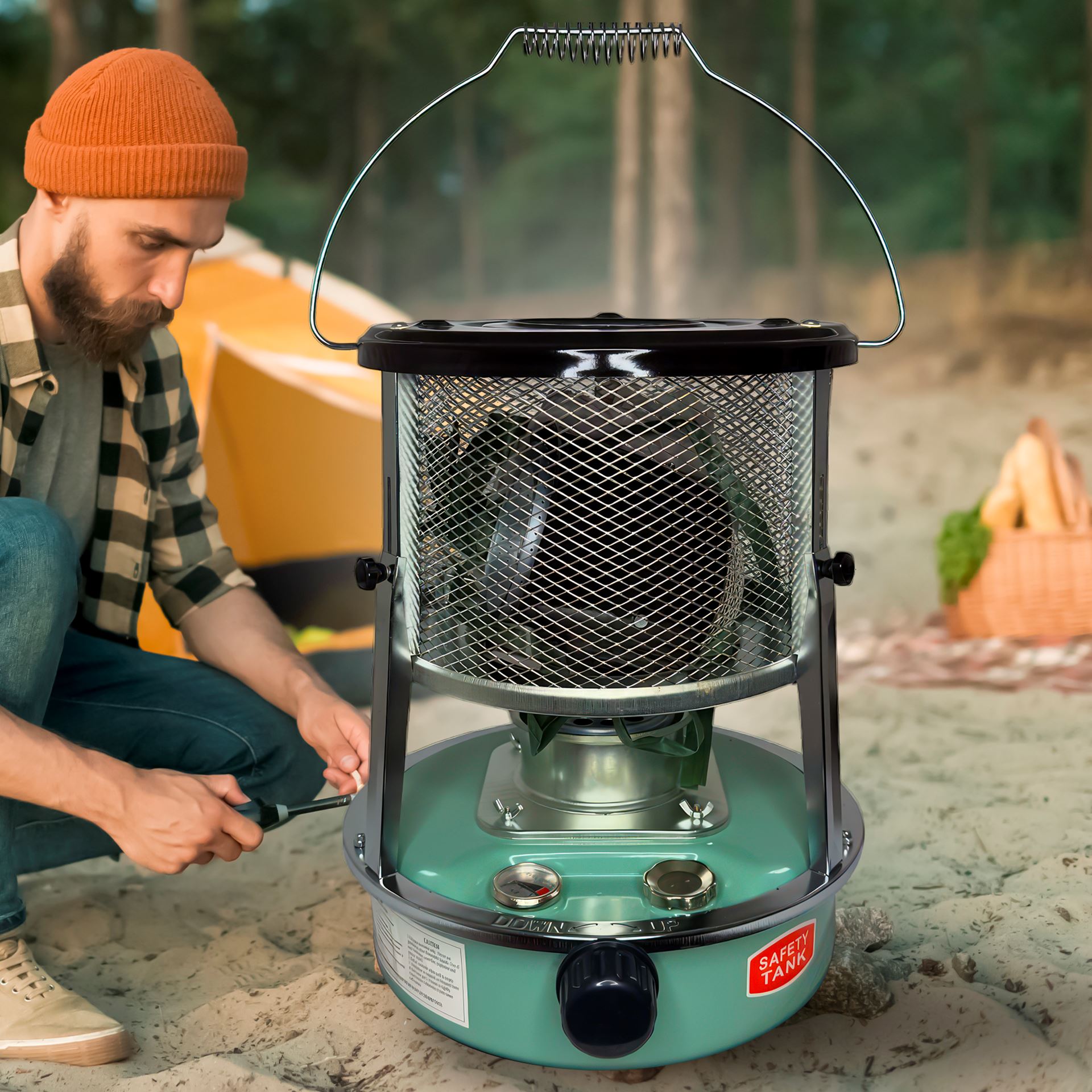 Портативний гасовий обігрівач-плита для дома та кемпінгу Kerosene Heater Geluna ALP-229A