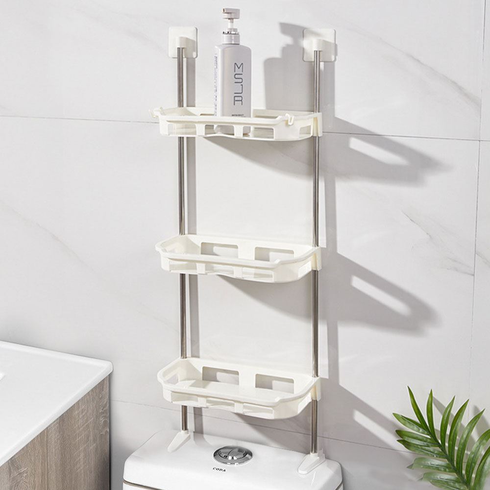 Полиця стелаж у ванну Portable Toilet And Bathroom Storage Rack 3 яруси, 88х30х14,5см, Білий (N-13)