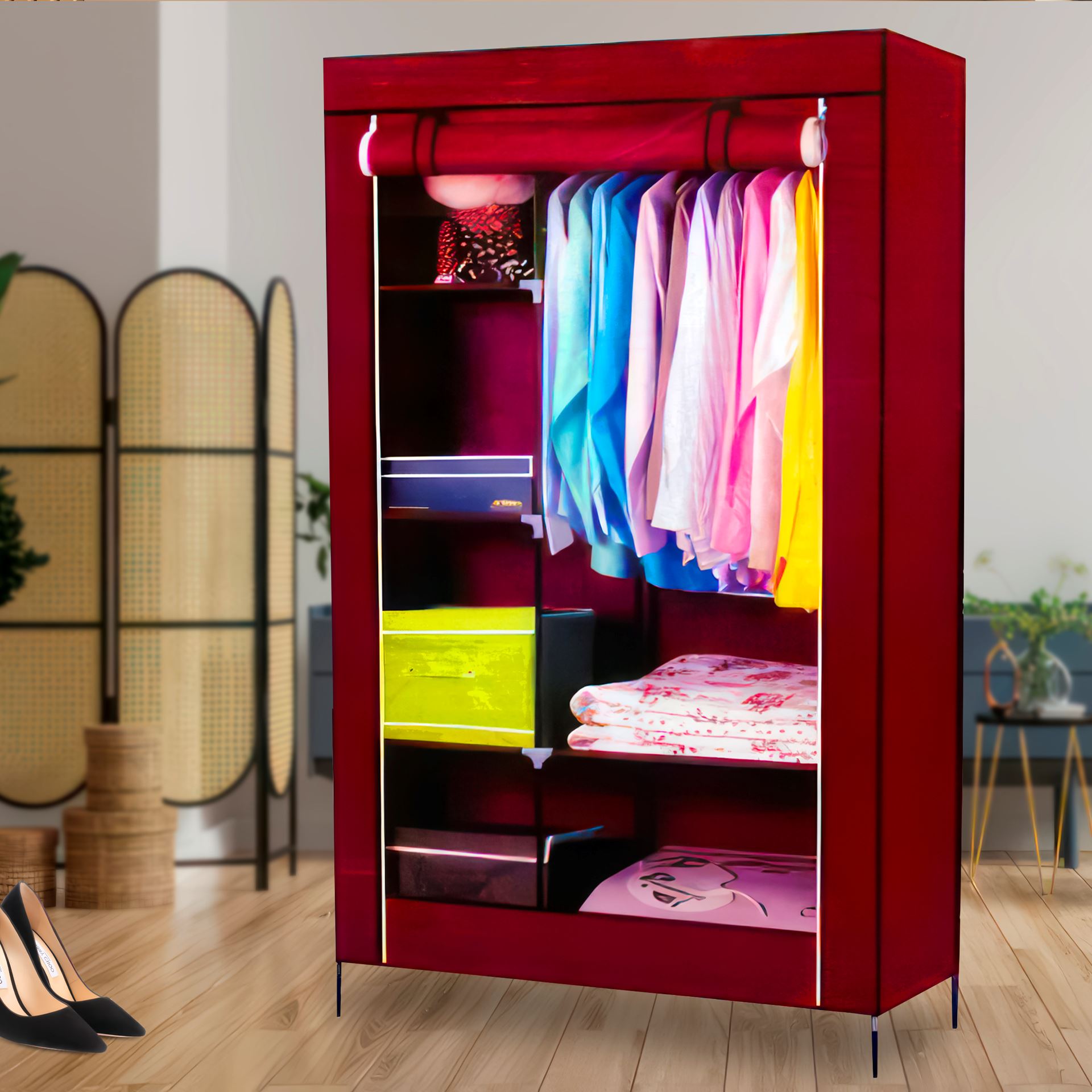 Каркасна тканинна складана шафа для одягу та взуття 105х45х175 см Storage Wardrobe 98105 (N-17)