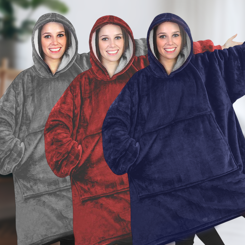 Толстовка плед з капюшоном HUGGLE HOODIE BLANKET велике тепле худі для дому (212)